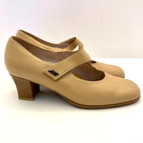 BEAUTIFEEL Katherina Beige Leather High Heel Mary Jane Pumps EU 39 Womens 8-8.5 - Picture 2 of 12